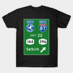 New York Thruway Northbound Exit 22: Selkirk Routes 144, 396 T-Shirt